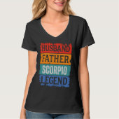 Father Husband SCORPIO Legend Proud Dad  Retro Pap Tシャツ (正面)