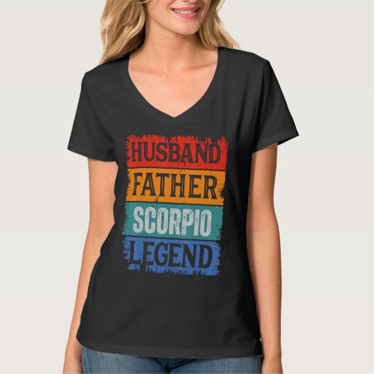 Father Husband SCORPIO Legend Proud Dad Retro Pap Tシャツ (正面)