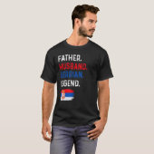Father Husband Serbian Legend Proud Dad Serbia Fla Tシャツ (正面フル)