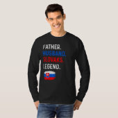 Father Husband Slovaks Legend Proud Dad Slovakia F Tシャツ (正面フル)