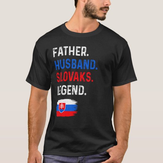 Father Husband Slovaks Legend Proud Dad Slovakia F Tシャツ (正面)