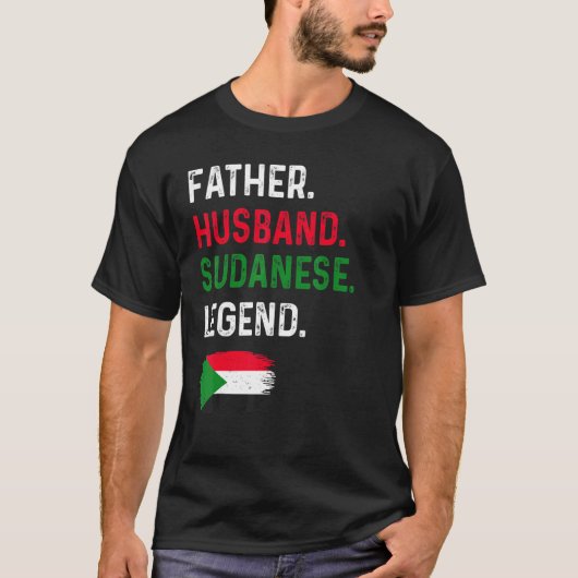 Father Husband Sudanese Legend Proud Dad Sudan Fla Tシャツ (正面)