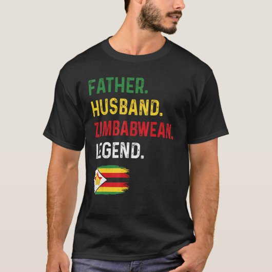 Father Husband Zimbabwean Legend Proud Dad Zimbabw Tシャツ (正面)