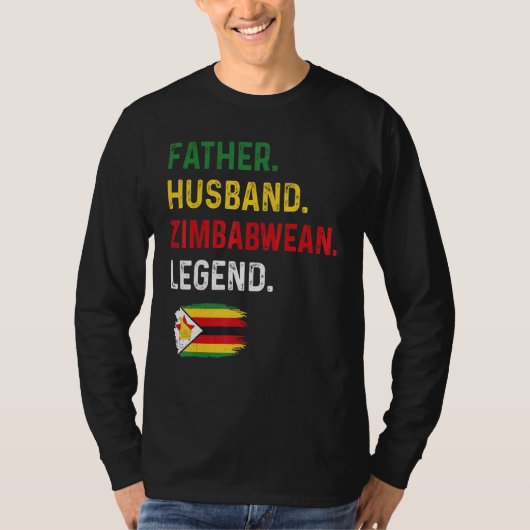 Father Husband Zimbabwean Legend Proud Dad Zimbabw Tシャツ (正面)
