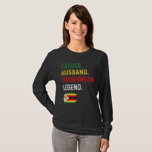 Father Husband Zimbabwean Legend Proud Dad Zimbabw Tシャツ (正面フル)