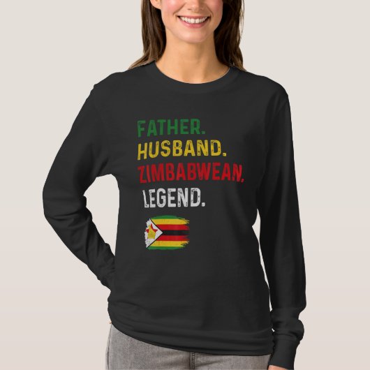 Father Husband Zimbabwean Legend Proud Dad Zimbabw Tシャツ (正面)