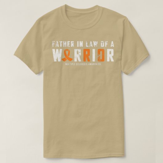 Father In Law of a Warrior Multiple Sclerosis Awar Tシャツ (デザイン正面)