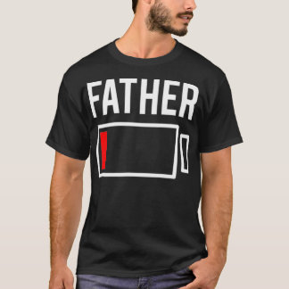 Father Low Battery Red  Tシャツ