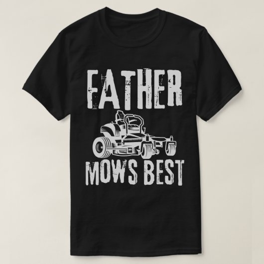 Father Mows Best - Distressed Vintage Tシャツ (デザイン正面)