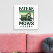 Father Mows Best Vintage Lawn Mower Shirt Design_1 キャンバスプリント (インサイチュ (リビング))