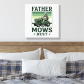 Father Mows Best Vintage Lawn Mower Shirt Design_1 キャンバスプリント (インサイチュ (寝室))