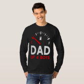 Father of 4 Boys Father's Day Dad Tシャツ (正面フル)