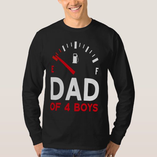 Father of 4 Boys Father's Day Dad Tシャツ (正面)