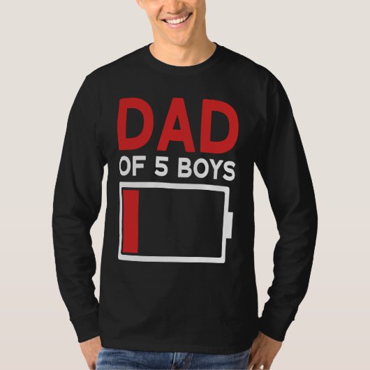 Father of 5 Boys Father's Day Papa Tシャツ (正面)