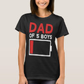 Father of 5 Boys Father's Day Papa Tシャツ (正面)