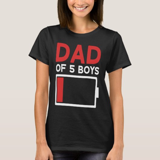 Father of 5 Boys Father's Day Papa Tシャツ (正面)