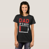 Father of 5 Boys Father's Day Papa Tシャツ (正面フル)