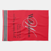 Father Of Bride Gift Monogram Name Rustic Chic Red キッチンタオル (横)