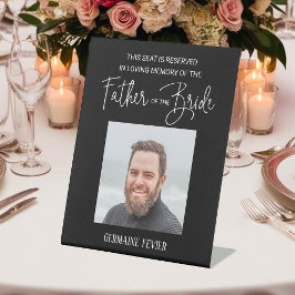 Father of Bride Memorial Photo 結婚 Black 台座サイン