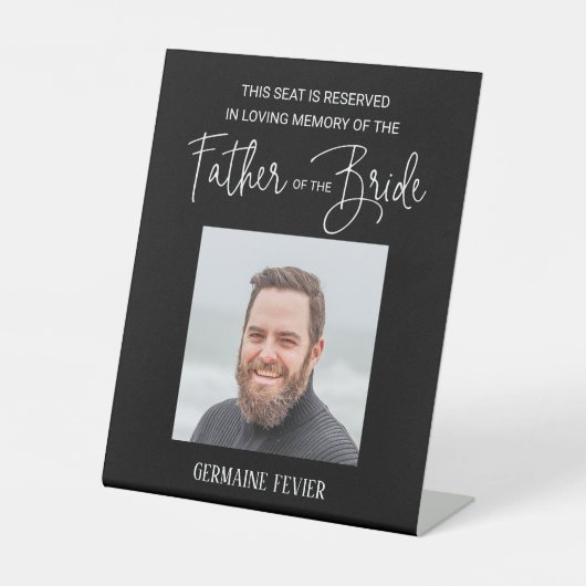 Father of Bride Memorial Photo 結婚 Black 台座サイン (正面)