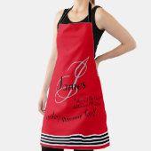 Father Of Groom Gift Monogram Name Rustic Chic Red エプロン (インサイチュ)