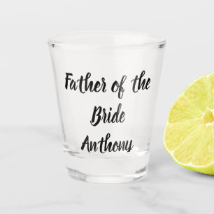 Father of the Bride Black名前をカスタムする結婚 Gift ショットグラス
