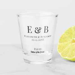 Father of the Groom Gift Monogram Wedding Minimal ショットグラス