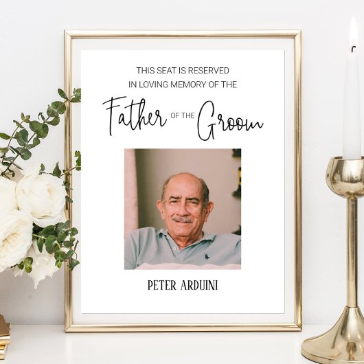 Father of the Groom Reserved Seat Wedding Memorial ポスター