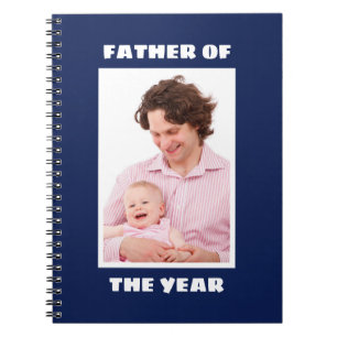 Father Of The Yearフォトパーソナライズされたカスタムダディ ノートブック