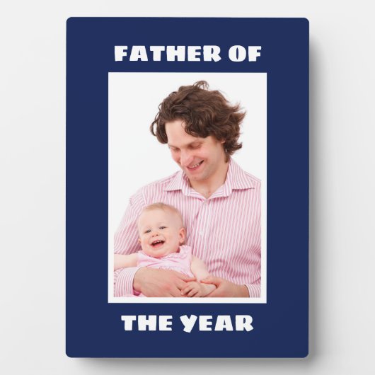 Father Of The Yearフォトパーソナライズされたカスタムダディ フォトプラーク (正面)