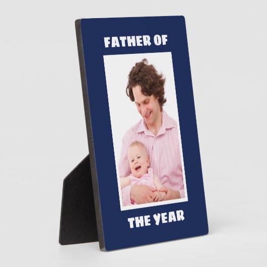 Father Of The Yearフォトパーソナライズされたカスタムダディ フォトプラーク (側面)