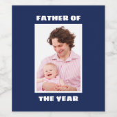 Father Of The Yearフォトパーソナライズされたカスタムダディ ワインラベル (シングルラベル)