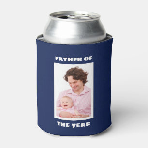 Father Of The Yearフォトパーソナライズされたカスタムダディ 缶クーラー