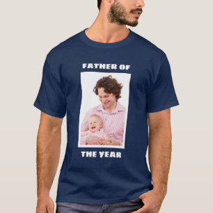 Father Of The Yearフォトパーソナライズされたカスタムダディ Tシャツ