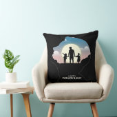 Father Profile Silhouette With Sunset Family クッション (椅子)