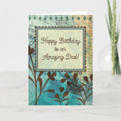 Father’s Birthday Strong Teal and Brown Abstract カード (正面)