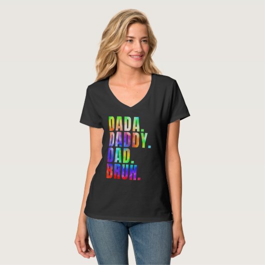 Father s Day 2023 Dada Daddy Dad Bruh Tie Dye Dad  Tシャツ (正面フル)