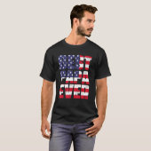 Father s Day Best Papa Ever with US American Flag Tシャツ (正面フル)