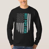 Father s Day Best Pops Ever US American Flag 4th o Tシャツ (正面)