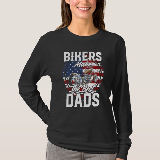 Father s Day Biker Gold Hardtail Custom Chopper Tシャツ (正面)