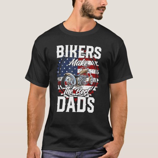 Father s Day Biker Gold Hardtail Custom Chopper Tシャツ (正面)