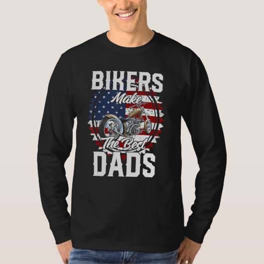 Father s Day Biker Gold Hardtail Custom Chopper Tシャツ (正面)