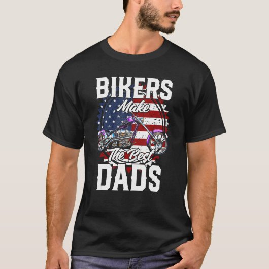 Father s Day Biker Purple Chopper Motorcycle Tシャツ (正面)