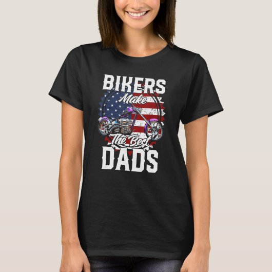 Father s Day Biker Purple Chopper Motorcycle Tシャツ (正面)