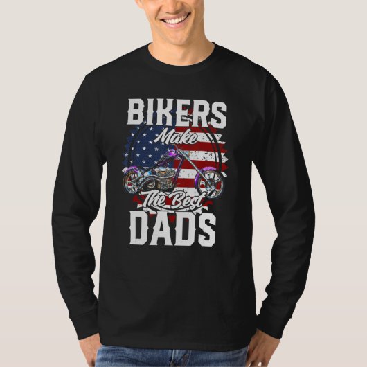 Father s Day Biker Purple Chopper Motorcycle Tシャツ (正面)
