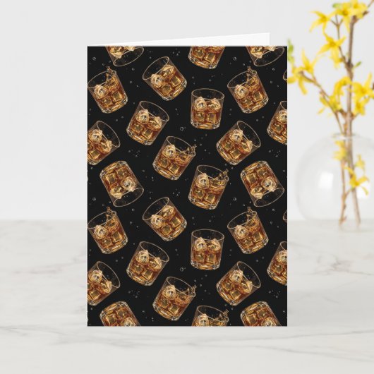 Father’s Day Card for Dad – Whiskey Lover Design カード (黄色い花)