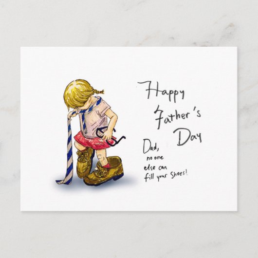 “Father’s Day Card” for girls ポストカード (正面)
