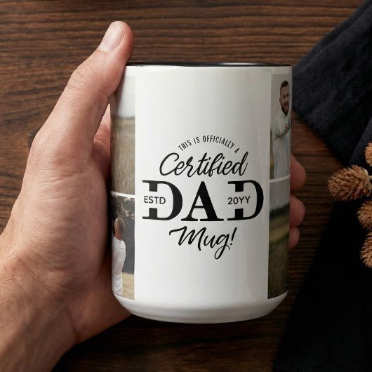 Father’s Day Certified Dad Mug Dad Photo Collage マグカップ