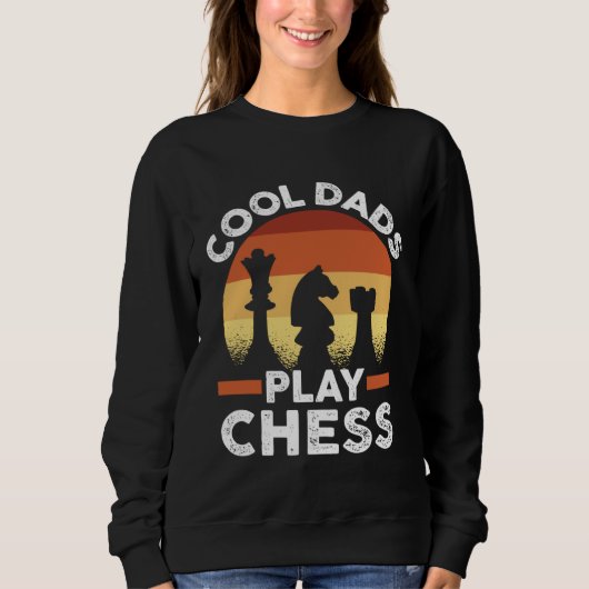 Father s Day Chess Player Retro Cool Dads Play Che スウェットシャツ (正面)
