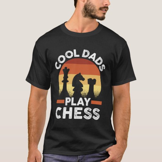 Father s Day Chess Player Retro Cool Dads Play Che Tシャツ (正面)